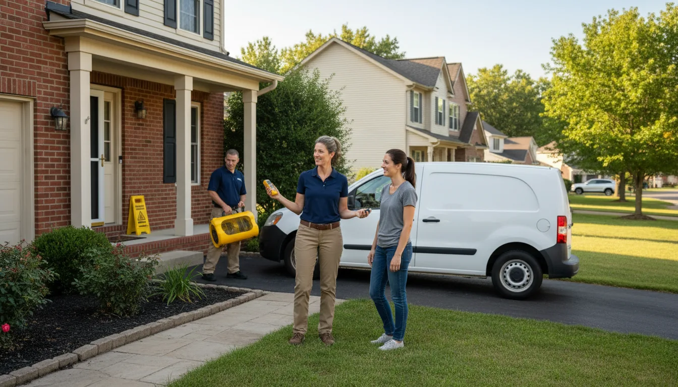 Residential water damage restoration in Nebo, IL